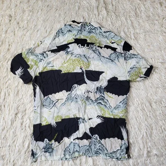ALLSAINTS Soaring Short Sleeve Shirt Nature Praint | Size Large - Picture 12 of 15
